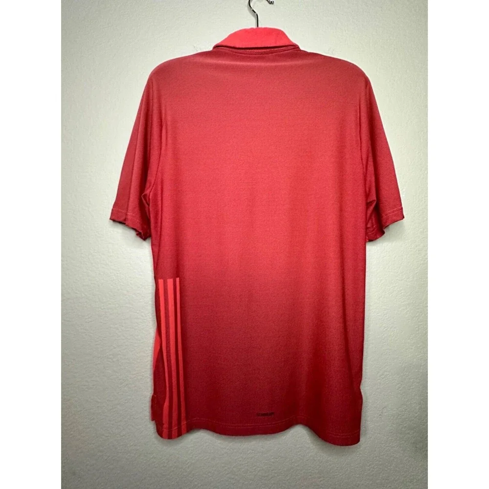ADIDAS AeroSport Flash Red Black Polo Golf Shirt Short Sleeve FJ9914 Mens Medium
